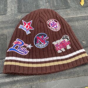 Brown Kids Beanie with Patches